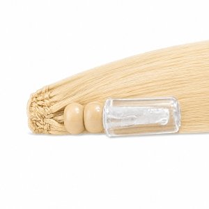 Feather Haarverlangerungen Echthaar #60A Hellblond 50cm 10Stk