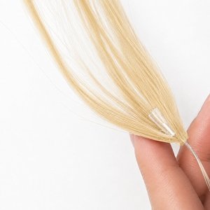 Feather Haarverlangerungen Echthaar #60A Hellblond 50cm 10Stk