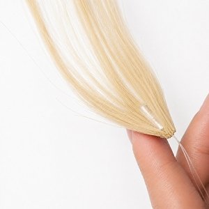 Feather Haarverlangerungen Echthaar #60B Hellblond 50cm 10Stk