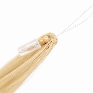 Feather Haarverlangerungen Echthaar #60B Hellblond 50cm 10Stk