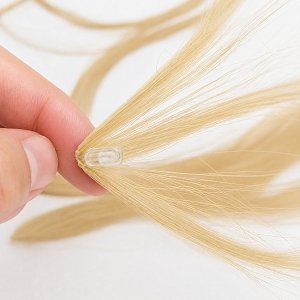 Feather Haarverlangerungen Echthaar #60B Hellblond 50cm 10Stk