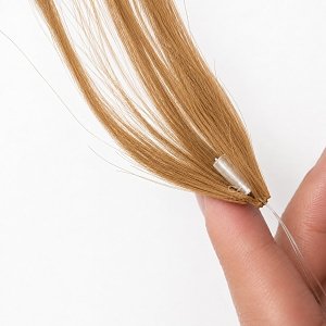 Feather Haarverlangerungen Echthaar #8 Blond 50cm 10Stk