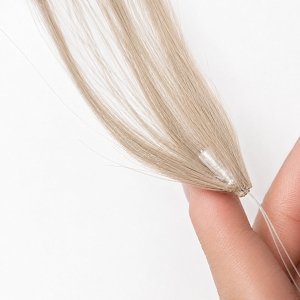 Feather Haarverlangerungen Echthaar #GREY Blond 50cm 10Stk