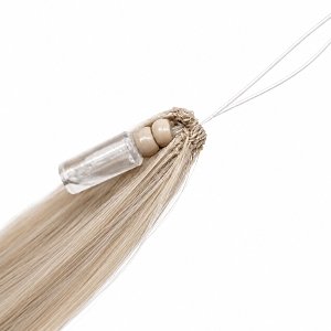 Feather Haarverlangerungen Echthaar #GREY Blond 50cm 10Stk