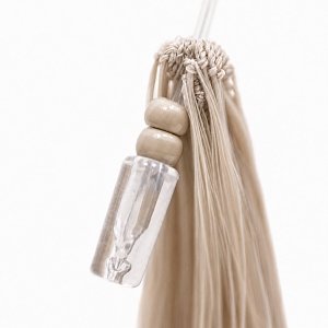 Feather Haarverlangerungen Echthaar #GREY Blond 50cm 10Stk