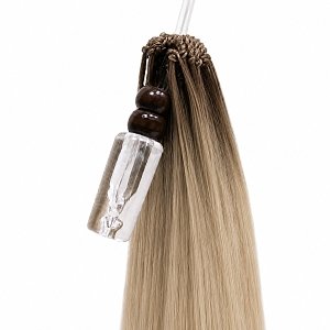 Feather Haarverlangerungen Echthaar #SB Blond Ombre 50cm 10Stk