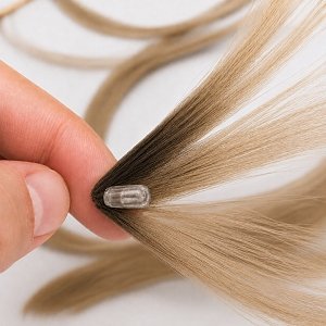 Feather Haarverlangerungen Echthaar #SB Blond Ombre 50cm 10Stk