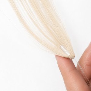 Feather Haarverlangerungen Echthaar #SILVER Blond 50cm 10Stk