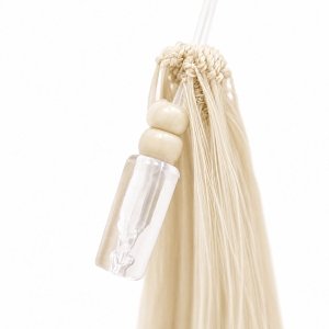 Feather Haarverlangerungen Echthaar #SILVER Blond 50cm 10Stk