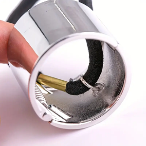  Metallic Hair Clip with Elastic Band for Ponytail Silver