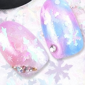Nail Decoration Snowflake White Iridescent