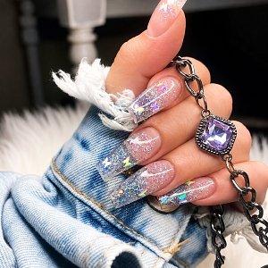 Nail Decoration White Iridescent Butterfly