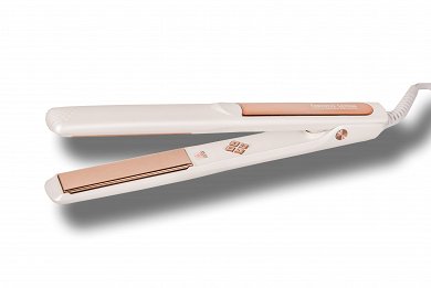 Ison Hair Straightener White with Pink/Gold
