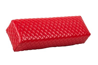 Manicure Leather Arm Rest Quilted Red
