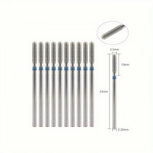 Diamond Nail Drill Bit Oval Barrel 2.5mm (M) Set of 10pcs