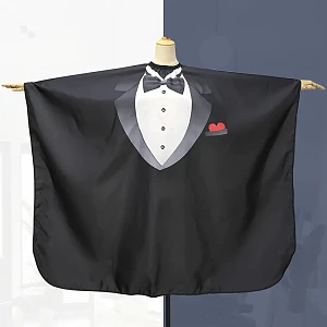 Barber Haircut Cape with Tuxedo Design – Durable & Waterproof
