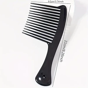 Afro Hair Comb Black with Wide Teeth – Ideal for Detangling