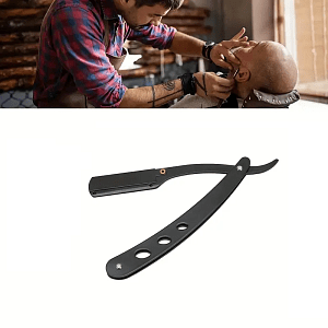 Professional Folding Barber Razor Black – Stainless Steel & Durable