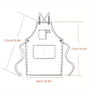 Barber Salon Apron Black with Pockets 60 x 70cm
