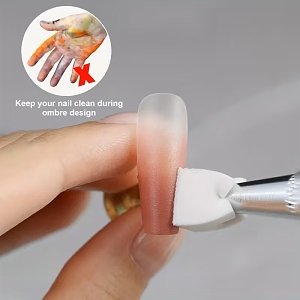 Ombre Nail Tool with 100 Replacement Sponge Tips for Gradient & Baby Boomer