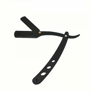 Professional Folding Barber Razor Black – Stainless Steel & Durable