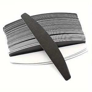 Replacement Half-Moon Nail File Refill Set Black #100 grit 50pcs