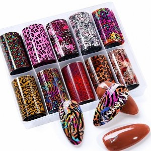 Foil Νυχιών Animal Print Σετ 10τμχ