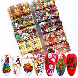 Nail Art Foil Christmas Set 10pcs