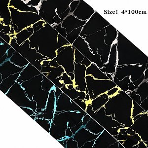 Nail Art Foil Marble Black - Grey