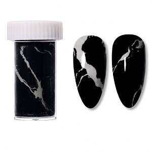 Nail Art Foil Marble Black - Grey