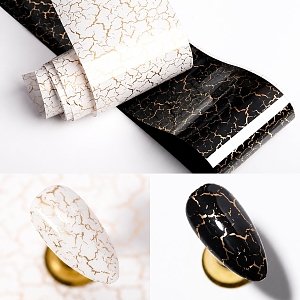 Foil Νυχιών Μάρμαρο Μαύρο