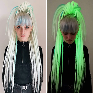 Hair Jumbo Braids Glow In The Dark White 100g 60cm