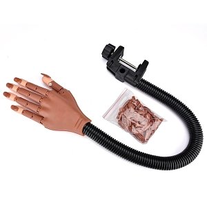 Nail Art Plastic Practice Hand with Stand and 100pcs Nail Tips