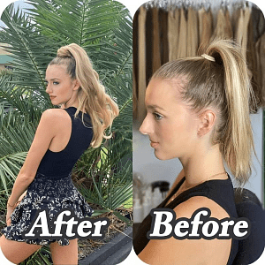 Hair Weft for Flexible Ponytail Braid HD Wavy 70cm 120g #8-1