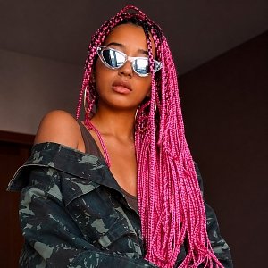 Hair Jumbo Braids Ombre Fuchsia/Brown B3# 100g 60cm