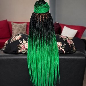 Hair Jumbo Braids Ombre Green/Brown B15# 100g 60cm