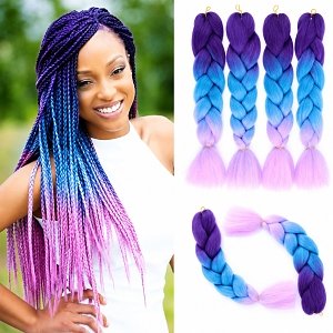 Hair Jumbo Braids Unicorn Purple/Petrol/Purple Yc26# 100g 60cm