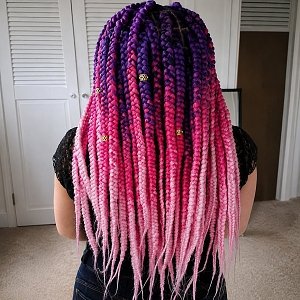 Hair Jumbo Braids Unicorn Pink/Fuchs/Purple Yc25# 100g 60cm