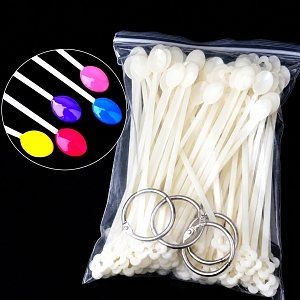 Nail Art Prasentationsfacher mit 100 Tips in naturfarbea am Ring in Beige