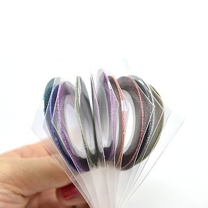 Nail Art Line Tape Silver Glitter 1mm