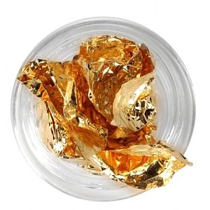 Nail Art Gold leaves