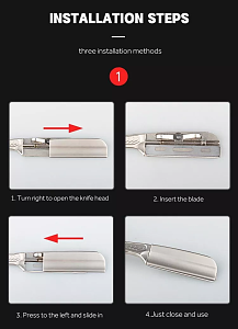 Straight Razor with Replaceable Blades & Case
