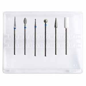 Σετ Ανταλλακτικές Φρέζες για Combi Manicure σε Κασετίνα 6τμχ