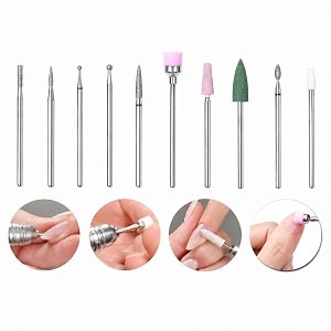 Nail Drill Replacement Bits for Nail Manicure 10pcs Case