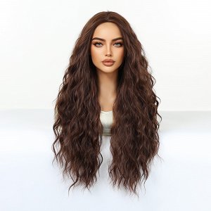 Synthetic Brown Long Wavy Wig
