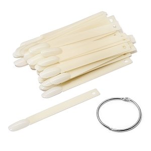 Nail Art Display Sticks Oval Shape Natural 50pcs