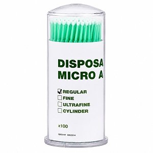Βουρτσάκια Βλεφαρίδων Microbrushes Πράσινο Fine 2mm 100τμχ