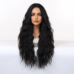 Synthetic Black Long Wavy Wig