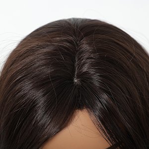 Synthetic Brown Long Straight Wig with Bangs