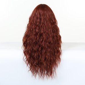 Synthetic Copper Long Wavy Wig